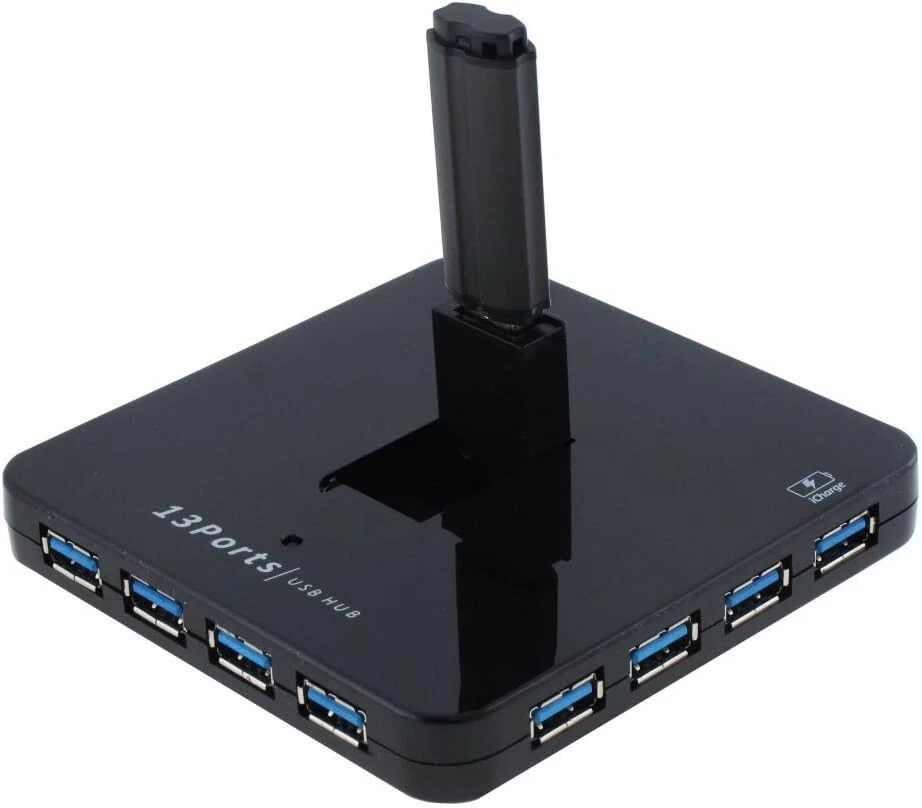 SEDNA - 13 Ports USB 3.2 Gen I (5Gbps) Hub with 1 x USB Charging Port (Black) - Image 2 of 3