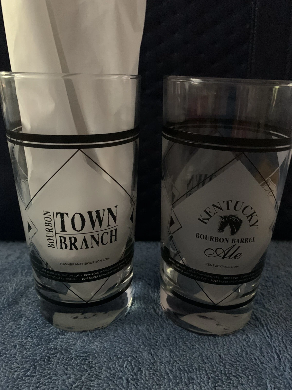 2   Kentucky Bourbon Barrel Ale Town Branch Bourbon Cocktail Glass 12 oz