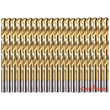 Drillforce 20PCS 1/16"-1/2" Titanium Drill Bits Set HSS Jobber Twist Drill Bit