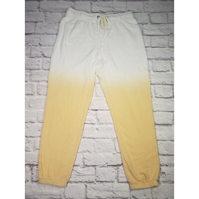 ROWA Womens Size Medium White Orange Pull On Elastic Waist Drawstring Jogger
