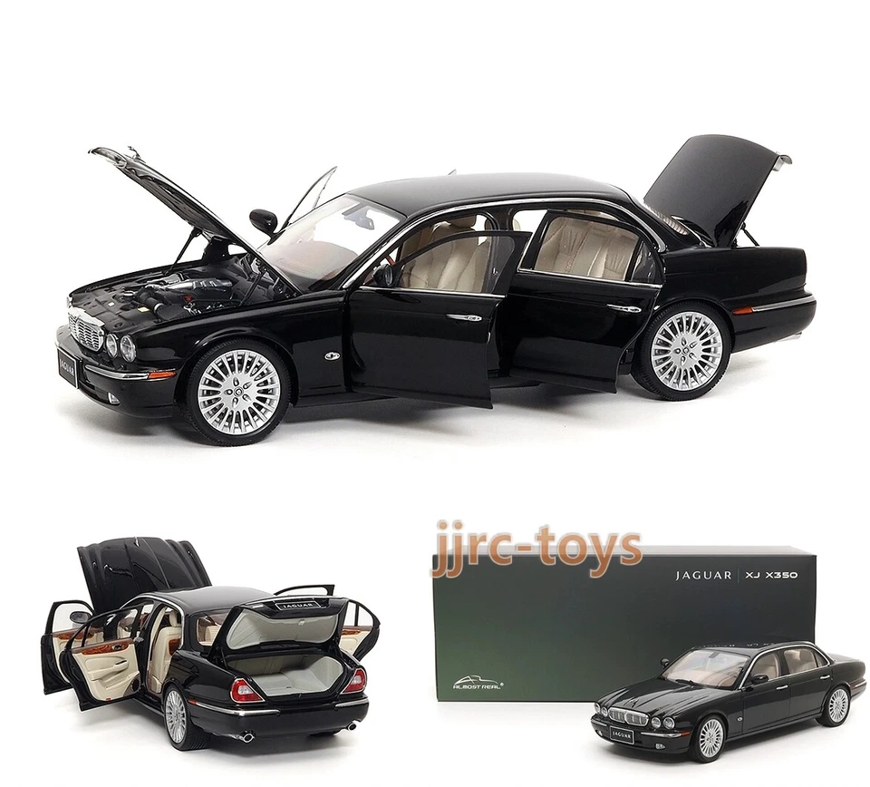 Exhibición de juguete modelo coche fundido a presión casi real AR 1/18 Jaguar XJ6 X350 negro/verde - Foto 3 de 4