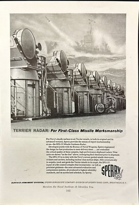 Sperry Terrier Missile Guidance Radar US Navy Great Nick NY Vtg Print Ad 1960