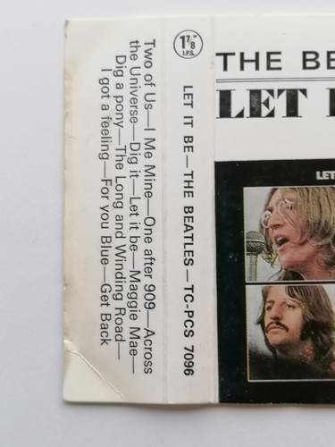 THE BEATLES LET IT BE ORIGINAL 1970 UK TAPE CASSETTE 1ST ISSUE - Picture 14 of 16