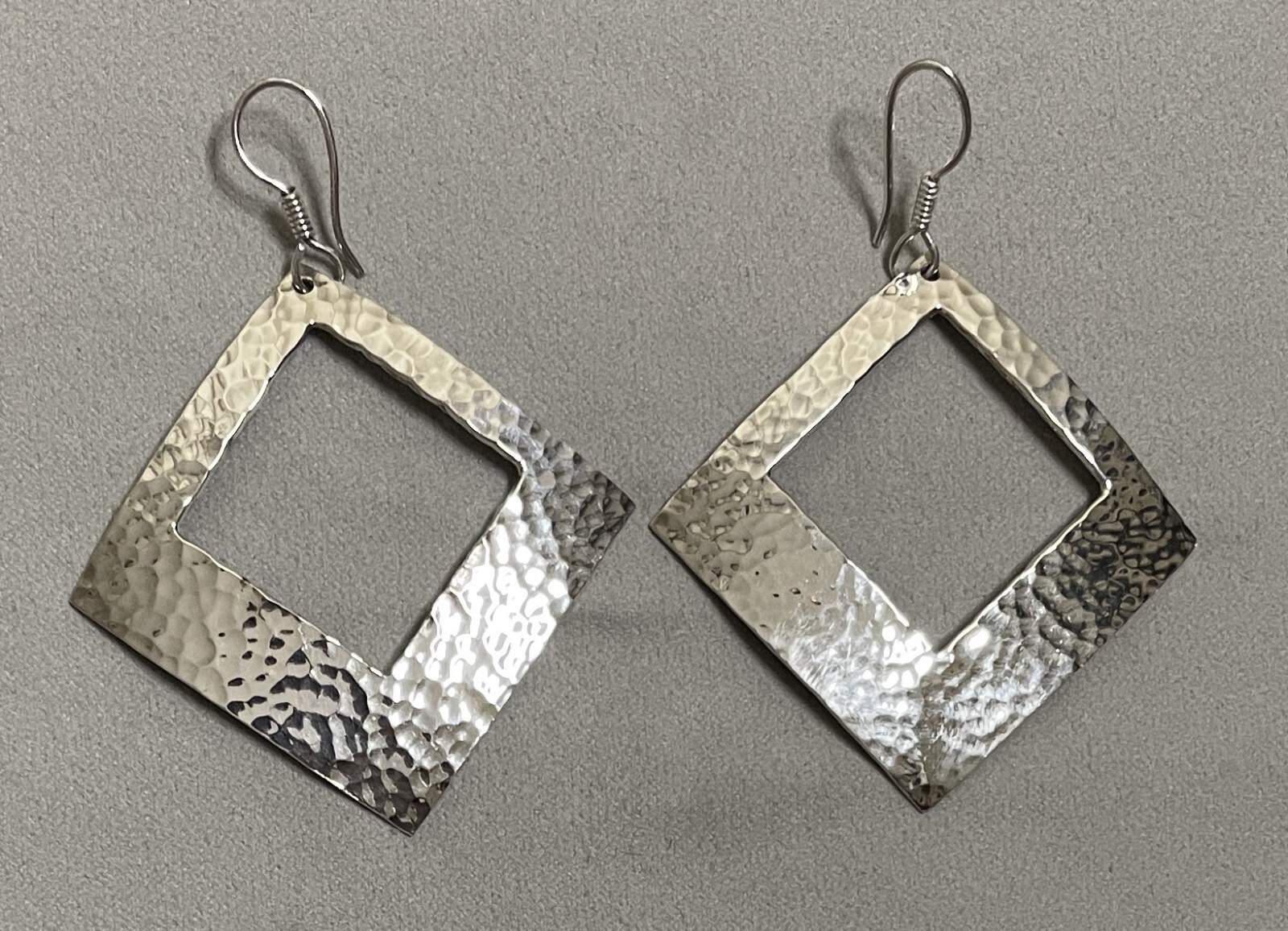 Large Solid Hammered Sterling Silver Mexico Open … - image 2