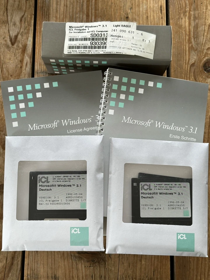 Microsoft Windows 3. 1 Handbuch und Disketten BOX, Vollversion mit MwSt Rechnung - Bild 2 von 4