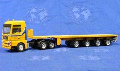 Conrad 66145 MAN TGA 3-axle Tractor w/4-axle Teletrailer - Prangl 1/50 NEW MIB