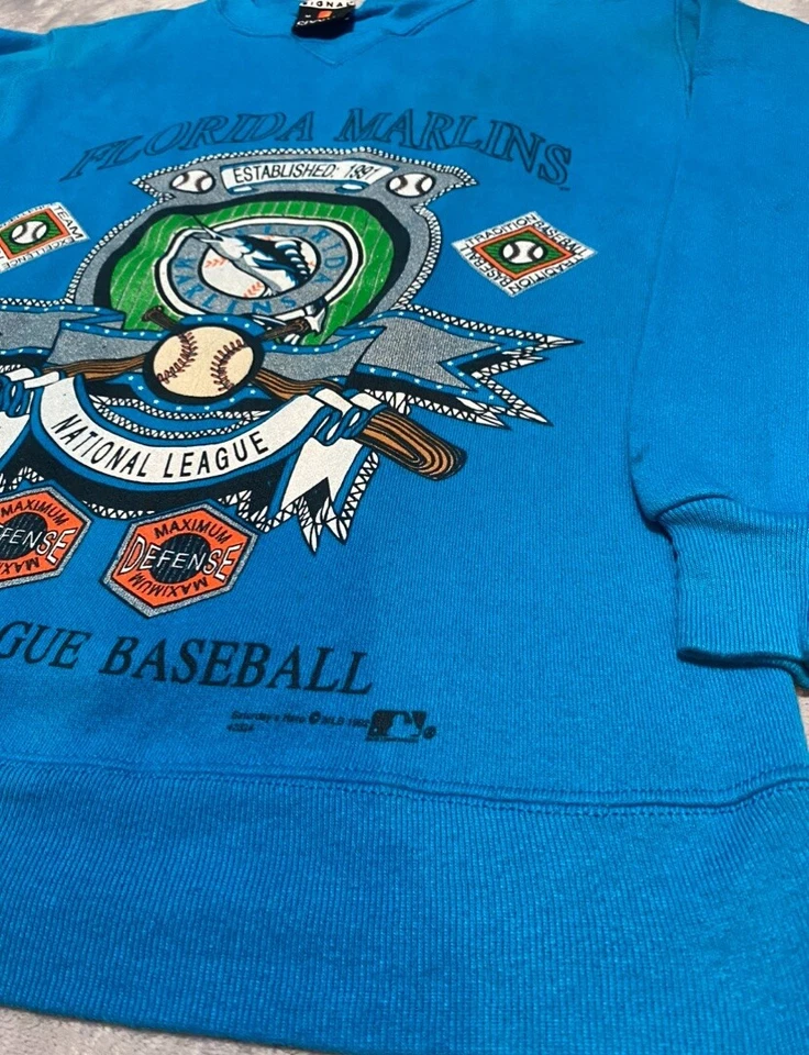 Vintage 1992 Florida Marlins Crew Neck Sweater Mens Size Medium CR - Image 2 of 4