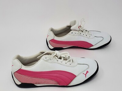 Puma Women's Pink & White Sneakers | Preowned | Art