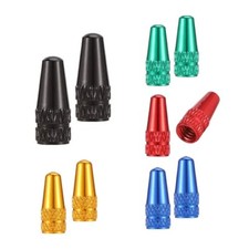 2x Ventilkappen Alu Presta Ventil Kappen Fahrrad Aluminium Schwarz Französisch