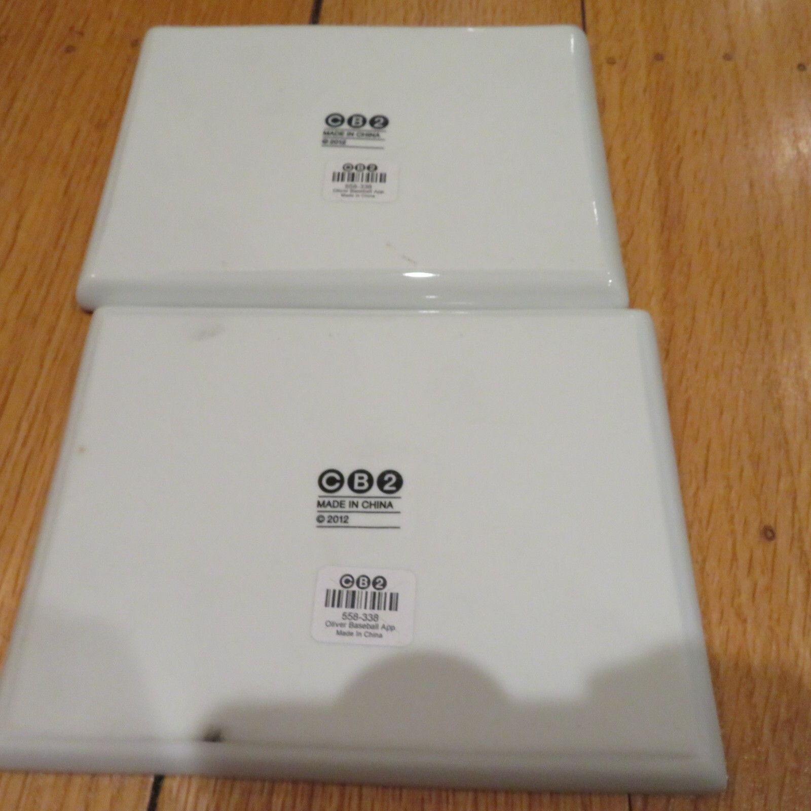 CB2 Oliver Plates Baseball Rectangular Appetizer Plates 6.5" x 5" Lot of 2 EUC eBay