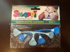 Snappi Fasteners Flat Prefold Cloth Diaper Pins Size 1 Infant 3 Piece NEW T1