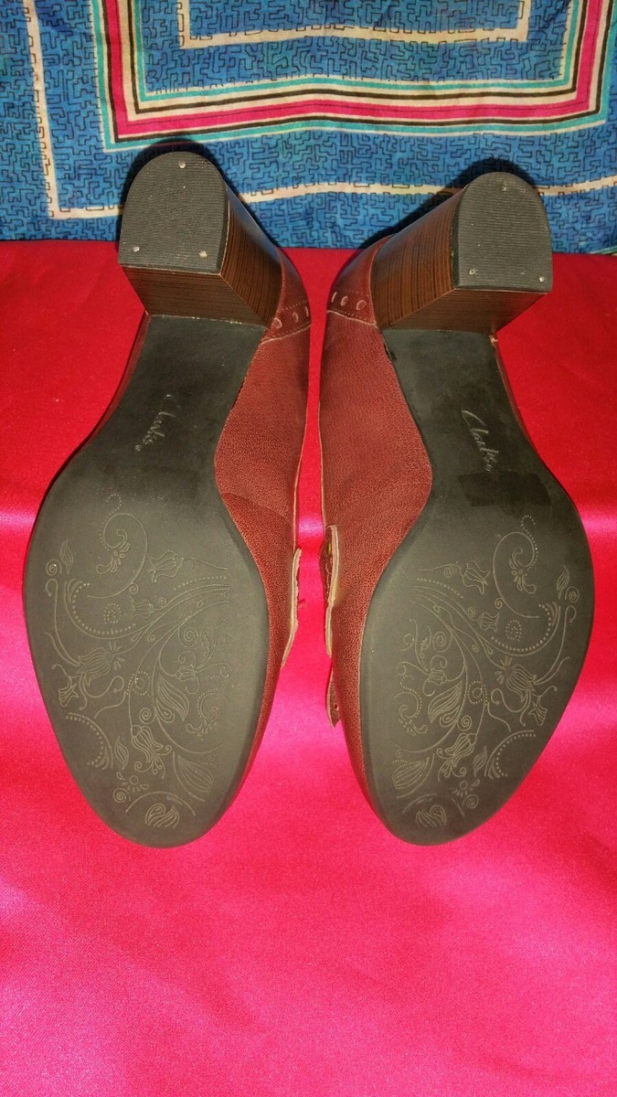 Escarpins Mocassins Clarks Indigo 63140 - Cuir Marron - Pointure 8.5 M (US) - Occasion Classe