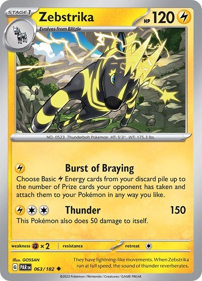Pokemon Zebstrika (63/279) Paradox Rift LP