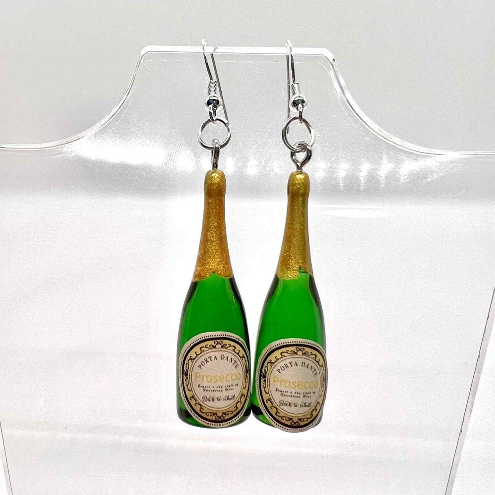 Prosecco Earrings - Champagne Earrings - Wine Earrings - Alcohol Earrings