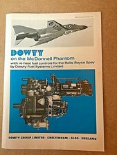 1967 Flugzeugwerbung DOWTY MCDONNELL PHANTOM ROLLS ROYCE SPEY FUEL SYSTEMS