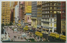 New York City Fifth Avenue Looking Toward 42nd Street Postcard Linen