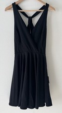 New Lulu’s M Wonder Whirl Little Black Dress Fit Flare Cocktail Wrap Front