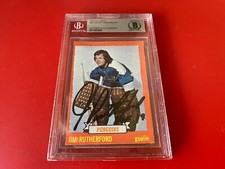 Jim Rutherford 1972-73 Topps Card Signed Auto Beckett SLABBED BAS