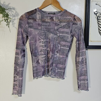 Dolls Kill Horoscopez Ask For The Moon Mesh Long Sleeve Top XXS UK4-6  UK