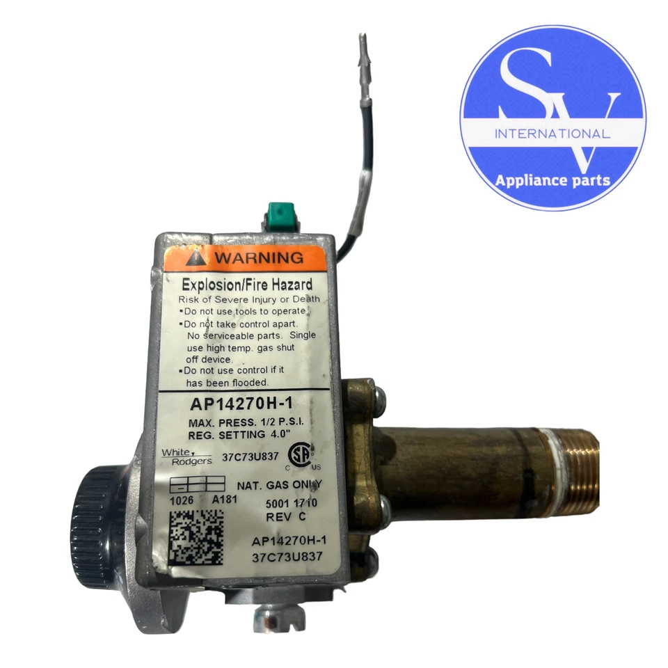 Válvula de control de gas calentador de agua White Rodgers 37C73U-837 37C73U837 AP14270H-1 Foto 3 de 4