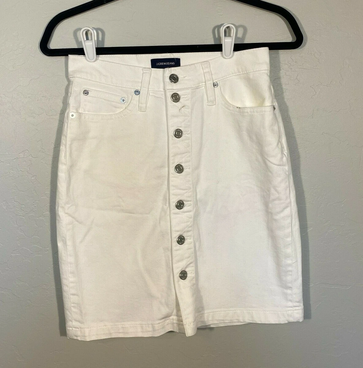 White jean pencil outlet skirt