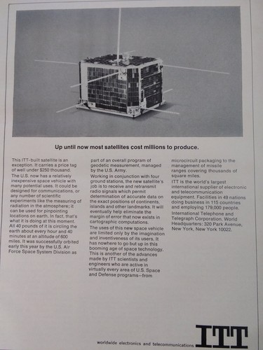 ITT Print Ad Original Rare Vtg 1964 Madmen Satellite Technology 