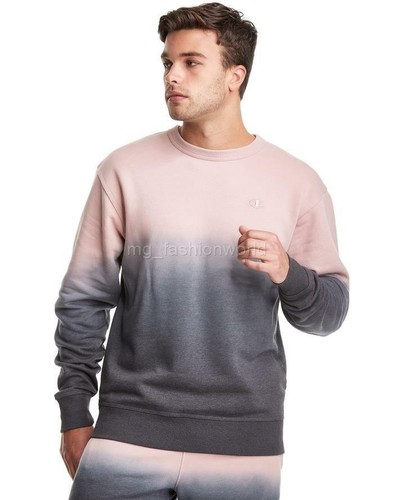 New Men Champion Dip Dye Fleece Crew 