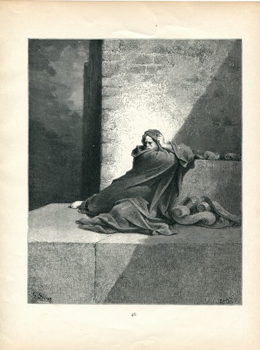 Bible Verse Art THE PRISONER BARUCH 1880 antique engraving Gustave Dore - Picture 3 of 3