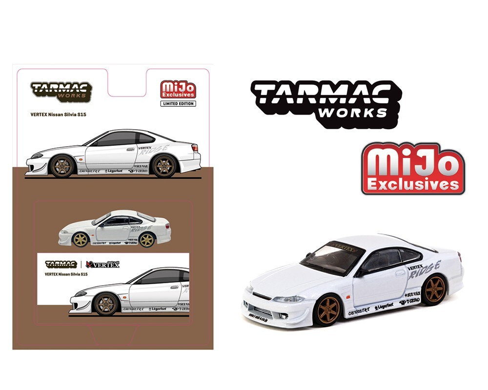 ミニカー mini gt NISSAN S15 S14 TARMAC WORKS Tarmac M&J Exclusive Global 64 Vertex White Nissan Silvia