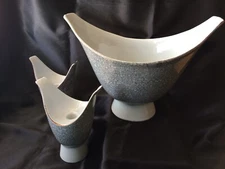 MCM  Royal Haeger  "Gold Luster" porcelain console bowl and candlesticks 