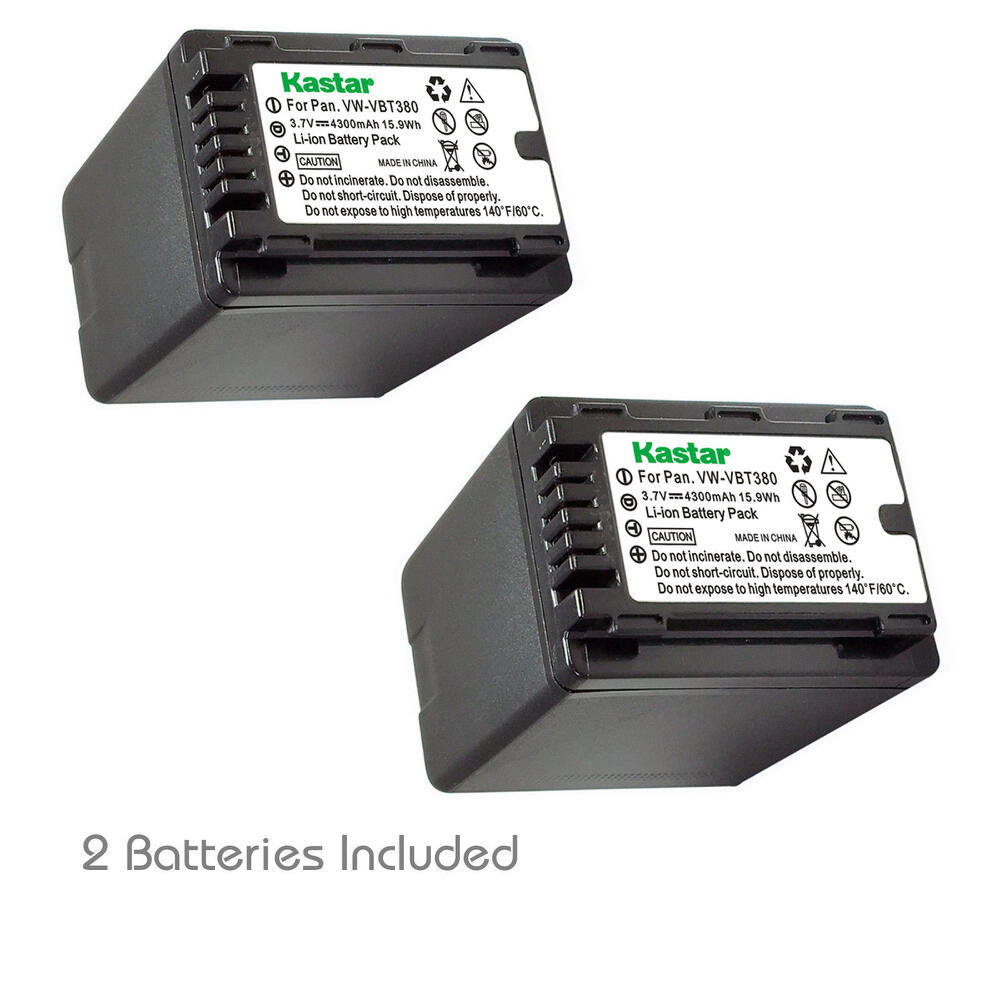 Kastar LED Super Fast Charger & Battery For Panasonic VW-VBT190 HC-V130 V180 V210 V250 V380 Camcorders