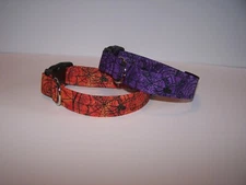 Wet Nose Designs Creepy Crawlies Dog Collar Spiders on Spiderwebs Halloween