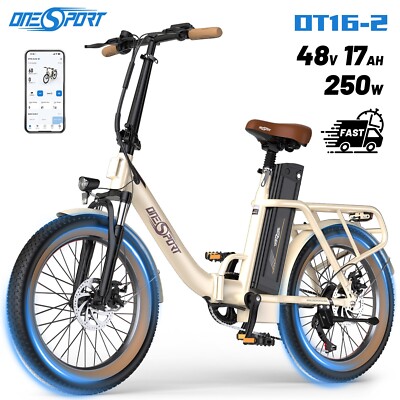 ONESPORT OT16-2 Faltbares E-Bike 20*3-Zoll E-Faltrad 250W 48V17Ah Elektrofahrrad