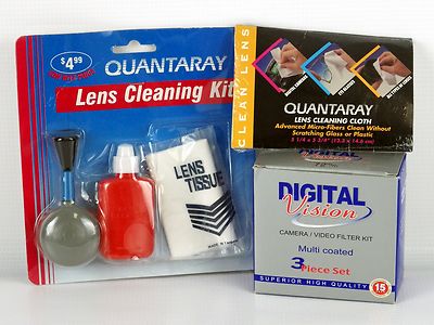 Digital Vision 72mm Camera/Video 3 PC FILTER SET w/ Leather Case & Cleaning Kit