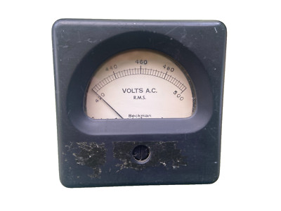 VINTAGE BECKMAN AERO SPACE ENGINEERING EQ VOLTS AC METER PANEL MOUNT