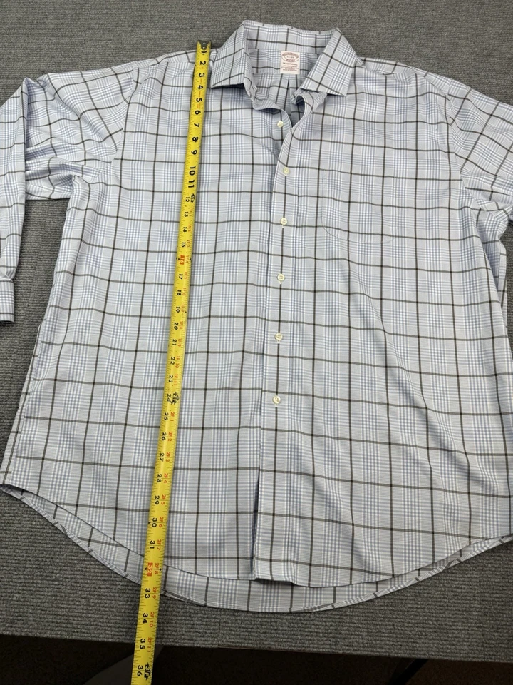 Camisa de vestir Brooks Brothers sin planchar ajuste tradicional para hombre 17-35 algodón/spandex Foto 4 de 4