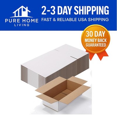 10x6x4 White Corrugated Boxes - 25 Pack for Safe and Stylish Gift Packaging