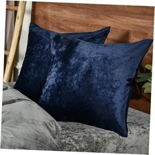 Truly Velvet Throw Pillow Covers, 24"x24", No 24" x 24" Pack of 2 Navyblue