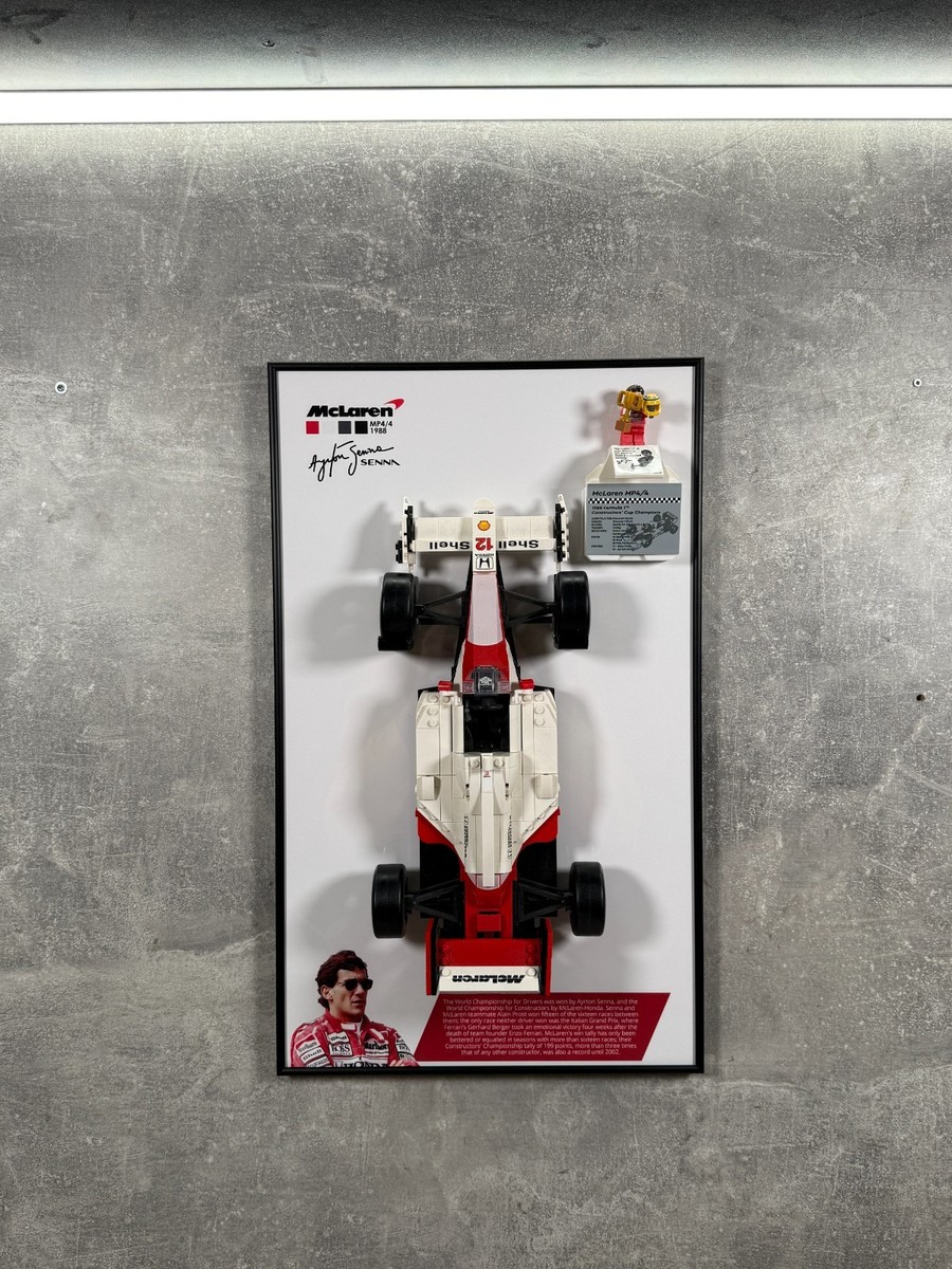 Holder Frame on Wall 50x30 cm Lego McLaren MP4/4 Ayrton Senna