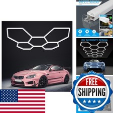 25 Packs Hexagon 5 Grid LED Garage Lights Cool White 6500K for Workshop Gym