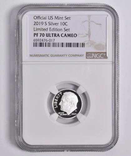 PF70 UCAM 2019-S Silver Roosevelt Dime Limited Edition NGC BROWN Lbl *1861