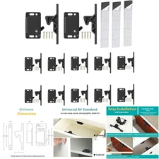 12 Pack RV Drawer Latches 10LBS ABS Safety Catches for Cabinets