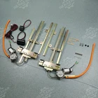Universal 2Door Street Hot Rat Rod Flat Glass Power Window Kit w/Switches Wiring