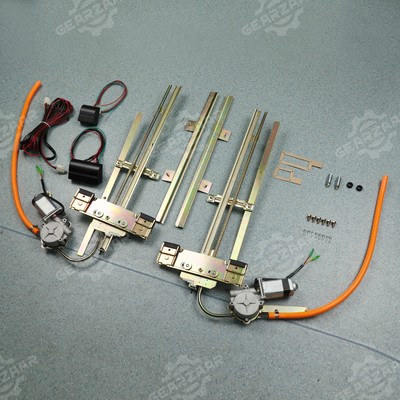 Universal 2Door Street Hot Rat Rod Flat Glass Power Window Kit w/Switches Wiring