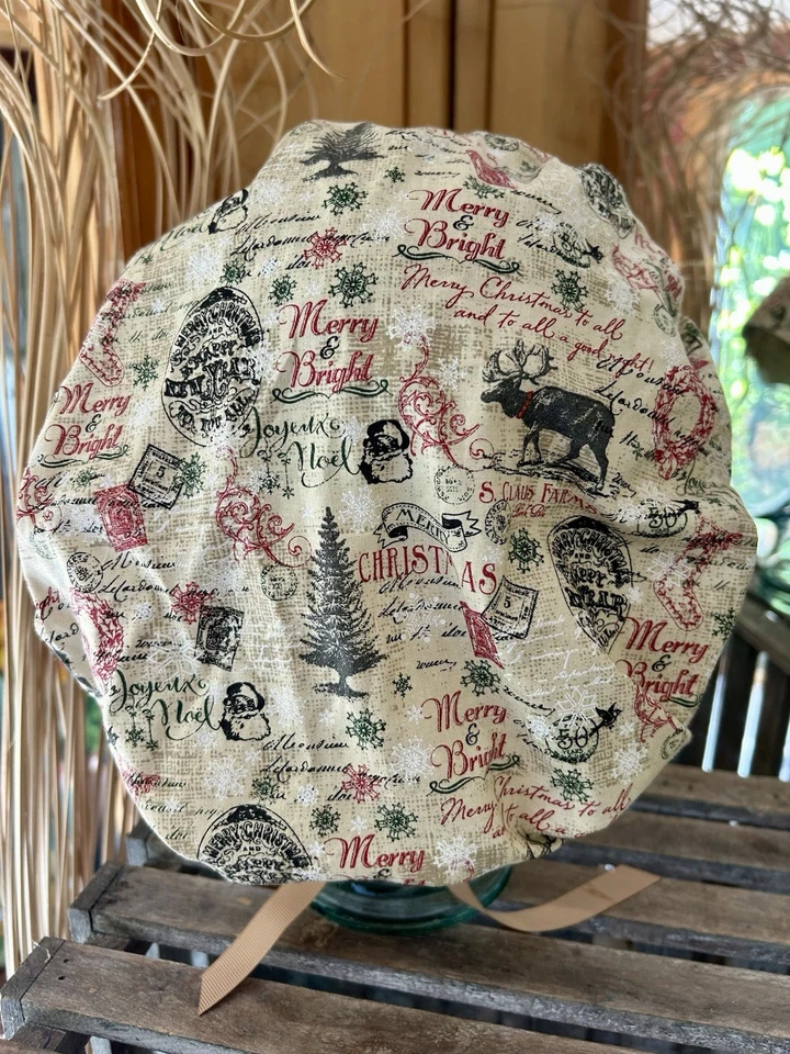 Christmas Bouffant Scrub Hats, Set Of 4 Different Hats, MaryAngel Boutique, USA - Image 2 of 4