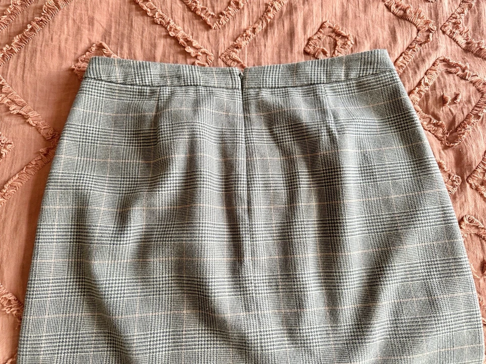 Vintage L.L. Falda con bolsillos a cuadros marrón 100 % algodón talla frijol hasta la rodilla Foto 4 de 4