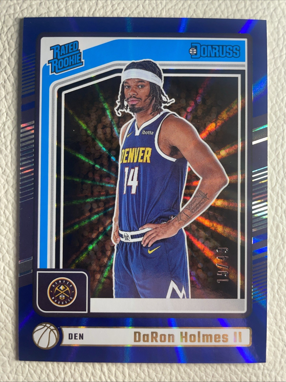 2024-25 Panini Donruss - Rated Rookie DaRon Holmes #213 Holo Blue Laser /49 (RC)