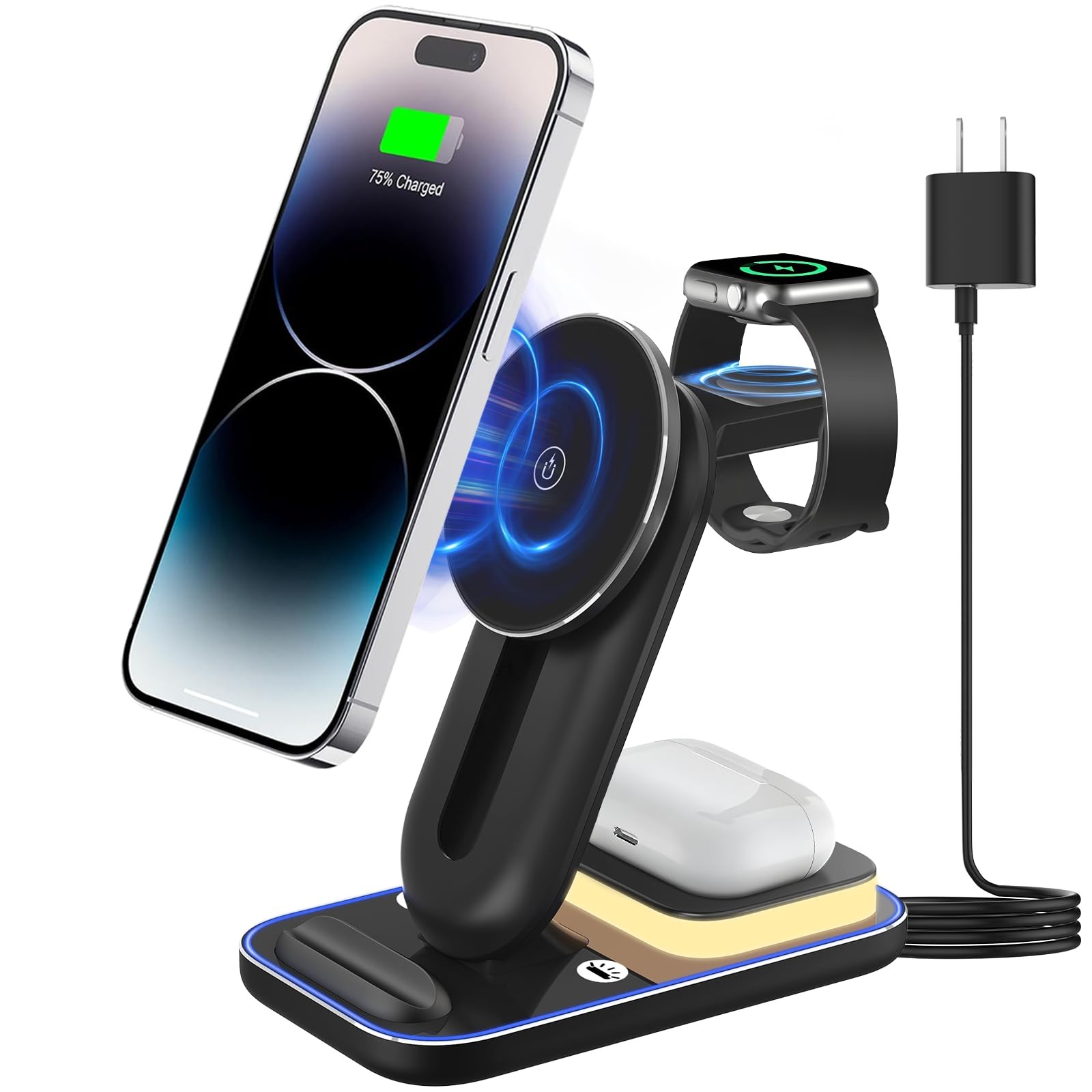 3-in-1 Wireless Charging Station for Apple iPhone 15 14 13 12 Pro Max AirPods
