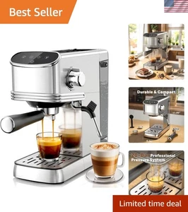20 Bar Espresso Machine, Espresso Maker with Milk Frother Steam Wand, Removab...