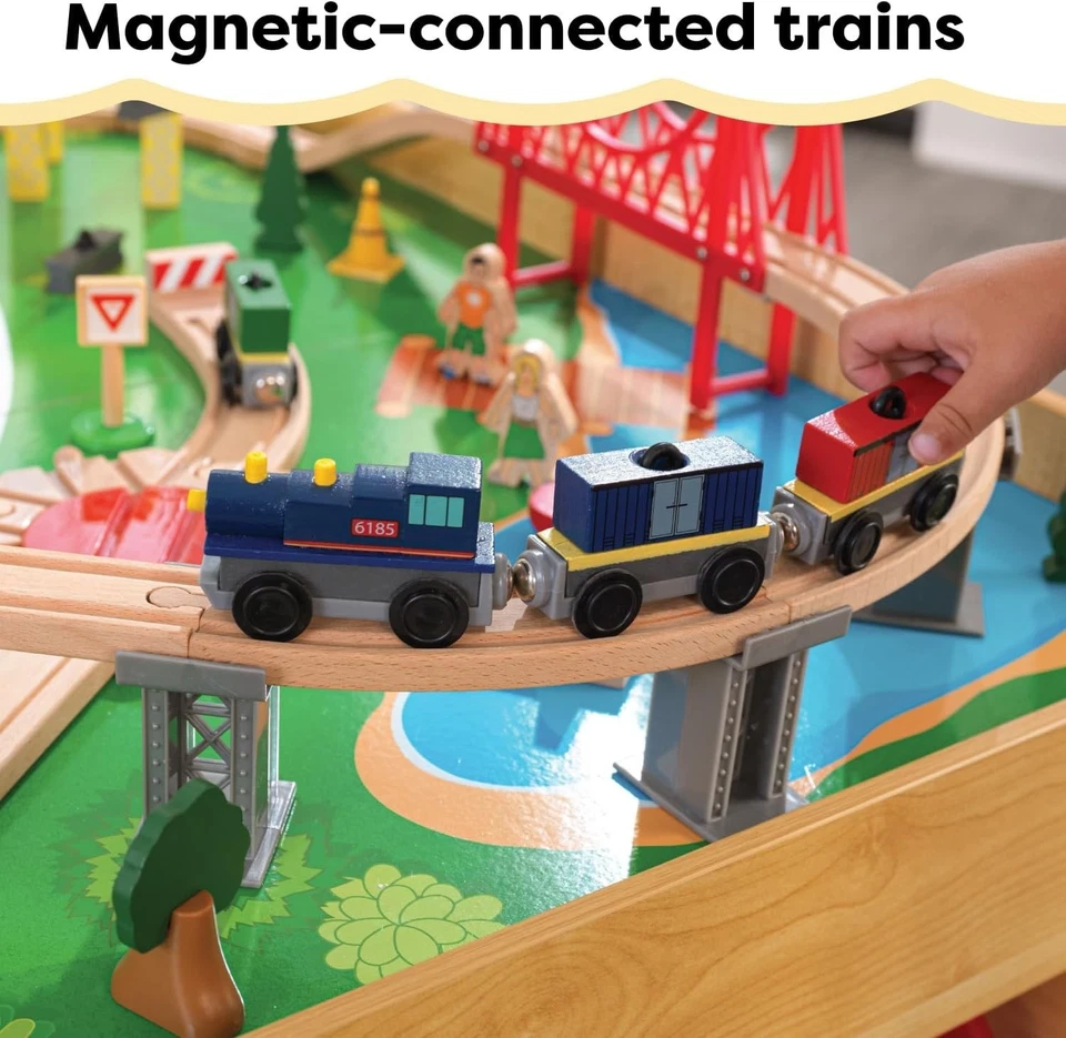 Kid's Wood Play Railway Train Table Set 120 Pc Brio Thomas & Friends Compatible - Image 4 of 4